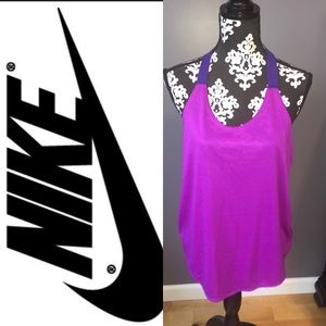 Nike Dri Fit tank racer back with logo on straps